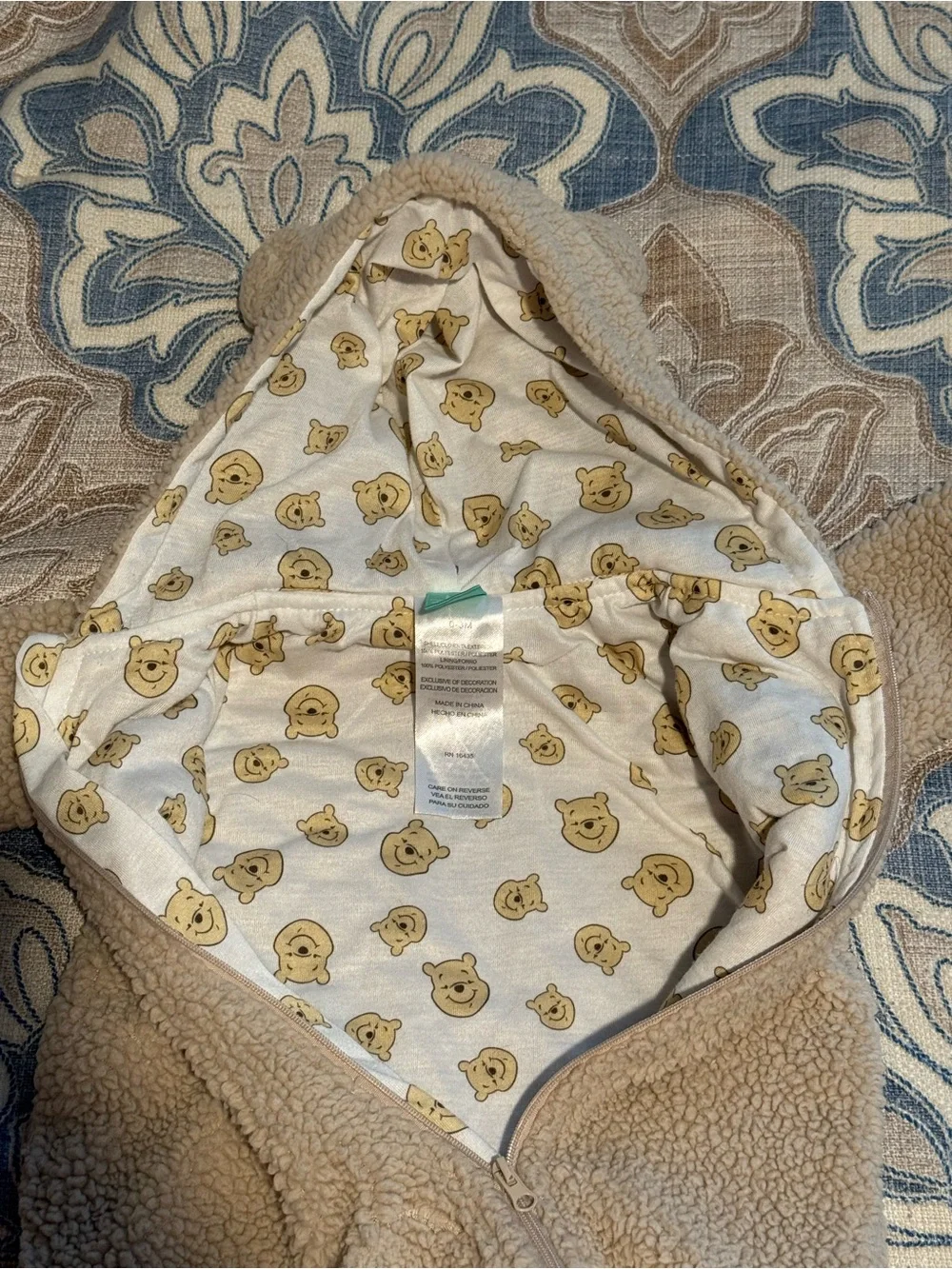 Winnie The Pooh Sherpa Baby One Piece 0-3 Months Disney Baby Unisex